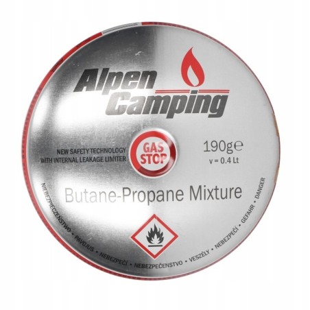 Pack de 36 Cartouches de gaz 190g Perçable Butane Propane Avec Sécurité stop-gaz ALPENTECH