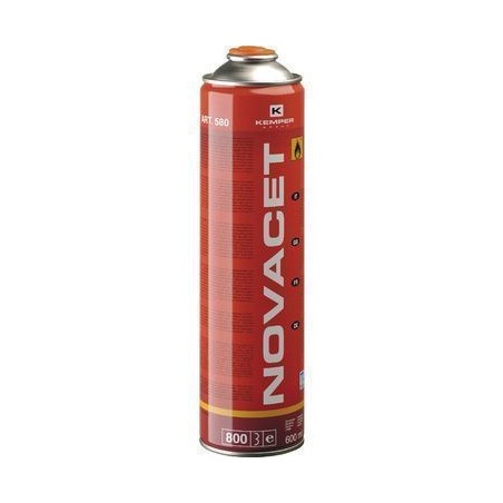 Pack de 6 Cartouches de gaz 330gr NOVACET Butane propane mix 600ml Valve 7/16 KEMPER