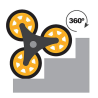Chariot de manutention 2x3 Roues pivotantes Diable pliable Charge 150kg VITO