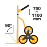 Chariot de manutention 2x3 Roues pivotantes Diable pliable Charge 150kg VITO