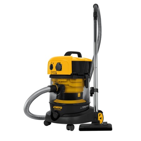 Aspirateur Plâtres Eau et Poussières 1200W Cuve 25L Professionnel Chantier Atelier VITO