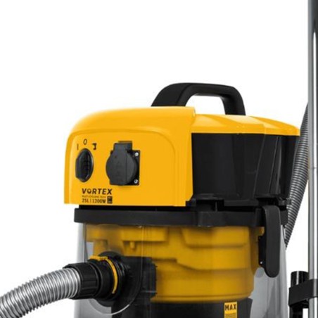 Aspirateur Plâtres Eau et Poussières 1200W Cuve 25L Professionnel Chantier Atelier VITO