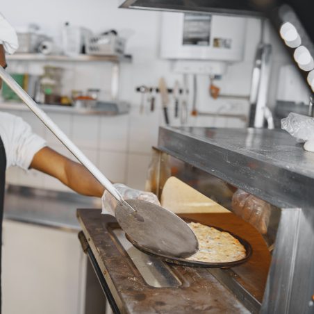 INTEC- Pelle à pizza Ronde Aluminium alimentaire spatule Ø36cm Manche 65 à 120 cm Qualité Professionnelle
