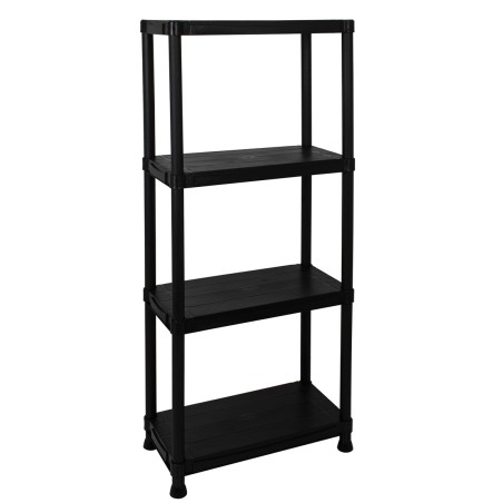 Etagère plastique 4 tablettes L61xP31xH131cm NOIRE Charge 120kg ITOOLS