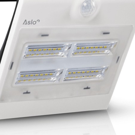 Projecteur Led Mural Solaire BLANC Détecteur de mouvements 3.2W 400 Lm ASLO