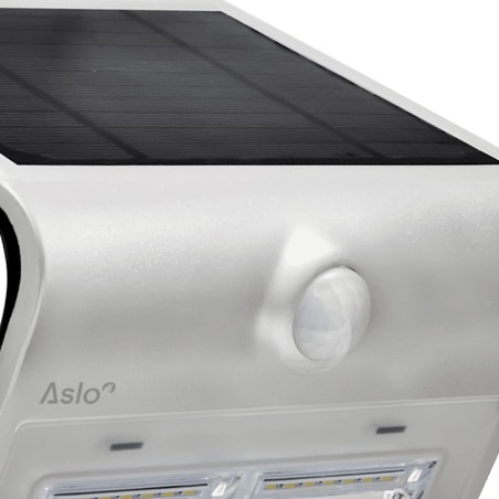 Projecteur Led Mural Solaire 14 x 10.9 x 21.2 cm GRIS Détecteur de mouvements 3.2W 400 Lm ASLO
