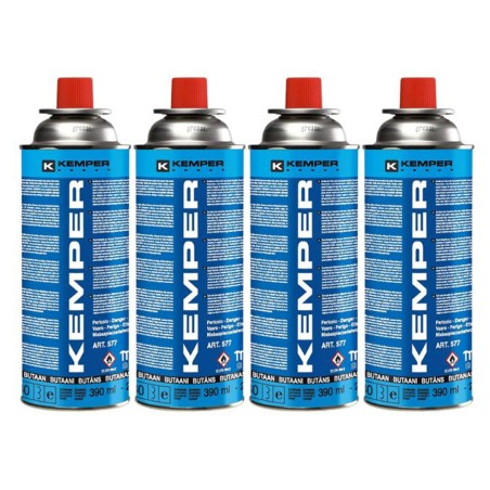 Pack de 4 Cartouches gaz 227g Bouteille de gaz Butane Camping Réchaud Barbecue KEMPER