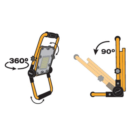 Projecteur LED rechargeable 50W 1800Lm 6000K Extérieur/Intérieur 3 modes Autonomie 4-12h ASLO