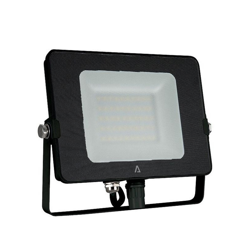Projecteur spot LED noir 20W SMD 1600Lm Blanc neutre 4000K 230V Extérieur/Intérieur IP65 ASLO