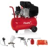Compresseur d'air 24L 8 bar 2CV 1.5KW 115 PSI + Kit Air comprimé 5 Pièces ITOOLS