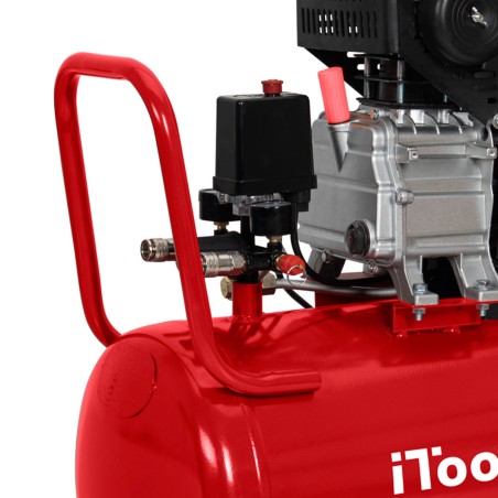 Compresseur d'air 50L 8 bar 115 PSI Silencieux 2CV 1.5KW + Kit 5 accessoires air comprimé ITOOLS