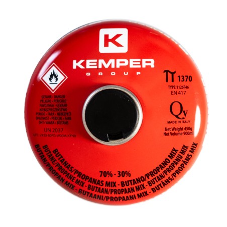 Cartouche de gaz 450g Butane propane mix Valve 7/16 KEMPER