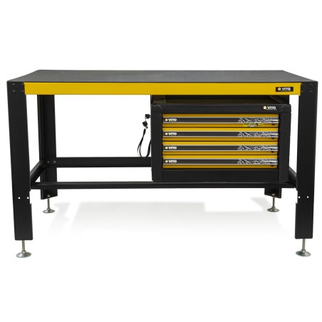 Etabli de bricolage Professionnel + Meuble 4 tiroirs 4 pieds réglables Charge max 2000 kg VITO