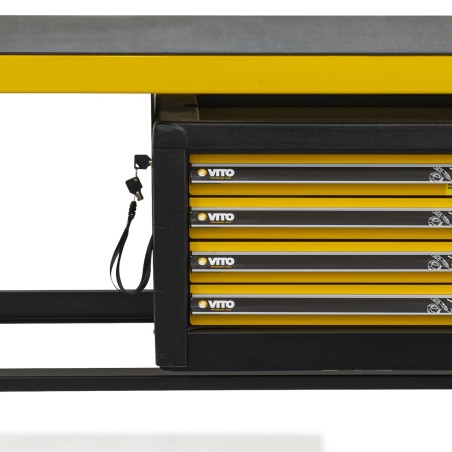 Etabli de bricolage Professionnel + Meuble 4 tiroirs 4 pieds réglables Charge max 2000 kg VITO