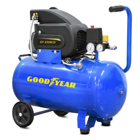 Compresseur d'air Silencieux 50 Litres 8 bar 2CV 1.5KW 115 PSI GOODYEAR