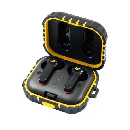 Ecouteurs sans fil Bluetooth noir Réduction de bruit Portée 10m autonomie 4-5h IP55 IOS Android CAT