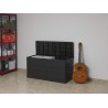 Coffre de Jardin en résine 320 Litres NOIR 119 X 46 X 60 cm Protection Anti UV TOOMAX