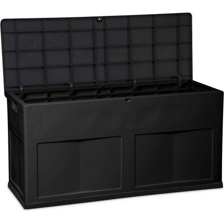 Coffre de Jardin en résine 320 Litres NOIR 119 X 46 X 60 cm Protection Anti UV TOOMAX