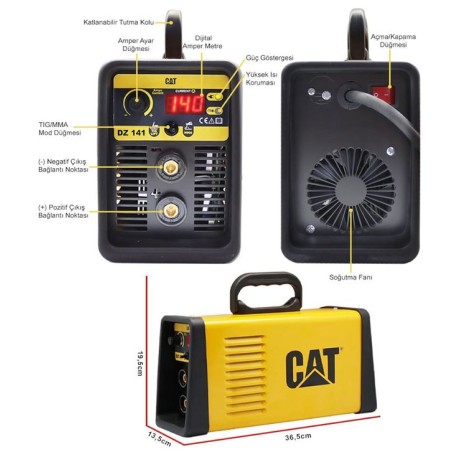Poste à souder inverter 140A MMA ARC Caterpillar Electrodes basiques rutiles inox fonte et cellulosiques Professionnel