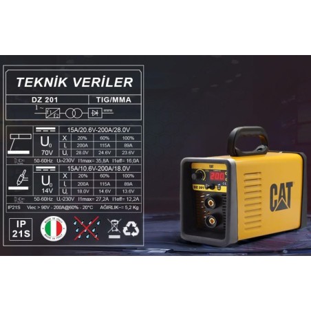 Poste à souder inverter 200 Ampères MMA Electrodes basiques rutiles inox fonte et cellulosiques Professionnel CAT