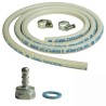 Réchaud gaz portable 3 feux 3450W Blanc laqué Couvercle Plaque de cuisson + Tuyau gaz KEMPER