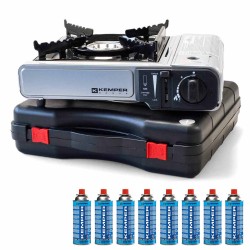 Réchaud à gaz 2200W + 8...