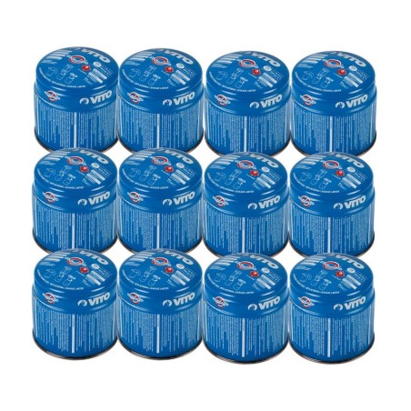 Pack de 12 Cartouches gaz 190g butane perçable sécurité stop-gaz VITO