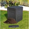 Composteur de jardin 260 Litres Noir Dim 60 x 60 x 73 cm Déchets divers TOOMAX