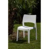 Chaise PVC blanche Intérieur/extérieur empilable et démontable 50x51xH82cm PRO