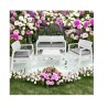 Salon de jardin 4 pièces Canapé 2 places + 2 fauteuils + Table basse Résine Blanche