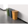 Lot de 3 Poubelles de tri Jaune/bleu/Vert 39 x 36 x 54 cm avec Couvercle Capacité 3 X 50L DEA HOME