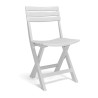Set de jardin 3 pièces Table blanche + 2 chaises pliantes de jardin