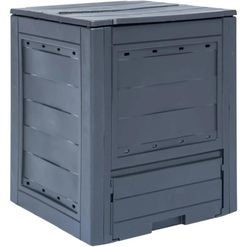 Composteur de jardin 260 Litres Noir Dim 60 x 60 x 73 cm Déchets divers TOOMAX