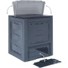 Composteur de jardin 260 Litres Noir Dim 60 x 60 x 73 cm Déchets divers TOOMAX