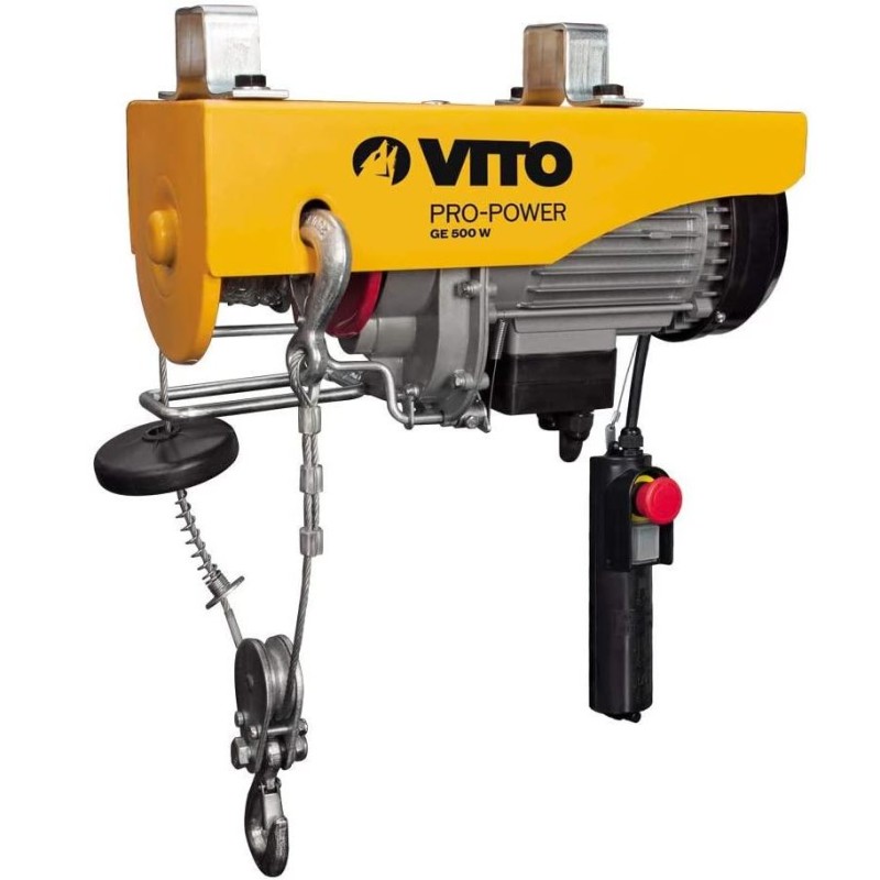 Palan Electrique à télécommande 500W Charge jusqu'à 200 kg Hauteur de levage 6 et 12 mètres VITO