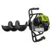 Tarière thermique à essence 43cm³ Moteur 1.6CV + 3 Forets Acier 100/150/200mm Longueur 730mm VITO