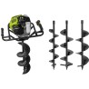 Tarière thermique à essence 43cm³ Moteur 1.6CV + 3 Forets Acier 100/150/200mm Longueur 730mm VITO