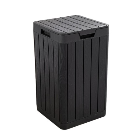 Poubelle de jardin 80 Litres Noire 38 x 38 x H65 cm Couvercle à pression TOOMAX