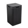 Poubelle de jardin 80 Litres Noire 38 x 38 x H65 cm Couvercle à pression TOOMAX