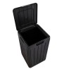 Poubelle de jardin 80 Litres Noire 38 x 38 x H65 cm Couvercle à pression TOOMAX
