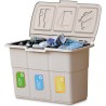 Poubelle de tri 3 bacs de 25L Dim 75 x 37 x H50 cm Avec couvercle Recyclage 3 en 1 DEA HOME