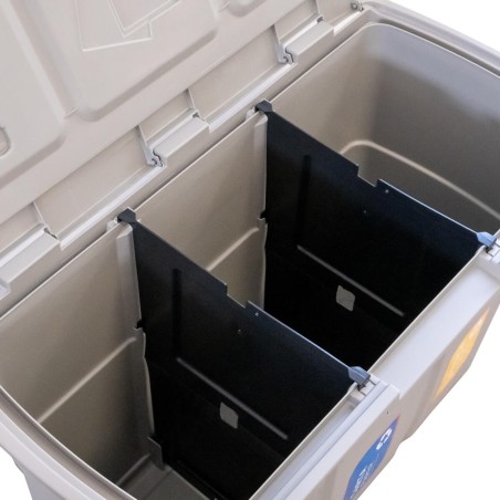 Poubelle de tri 3 bacs de 25L Dim 75 x 37 x H50 cm Avec couvercle Recyclage 3 en 1 DEA HOME