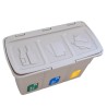 Poubelle de tri 3 bacs de 25L Dim 75 x 37 x H50 cm Avec couvercle Recyclage 3 en 1 DEA HOME