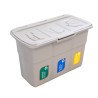 Poubelle de tri 3 bacs de 25L Dim 75 x 37 x H50 cm Avec couvercle Recyclage 3 en 1 DEA HOME