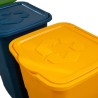 Lot de 3 Poubelles de tri Jaune/bleu/Vert 39 x 36 x 54 cm avec Couvercle Capacité 3 X 50L DEA HOME
