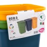 Lot de 3 Poubelles de tri Jaune/bleu/Vert 39 x 36 x 54 cm avec Couvercle Capacité 3 X 50L DEA HOME