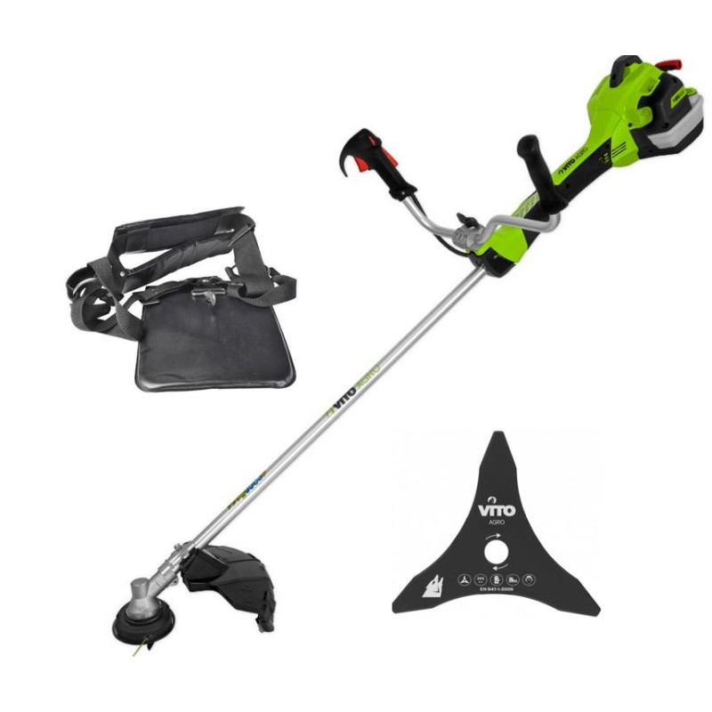 Debroussailleuse thermique 47Cm3 Moteur 2T 2.7CV + Bobine  avec fil + lame 3 dents + Harnais VITO