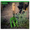 Rateau de jardin 3 dents Outil de jardin Acier et manche bois de hêtre VITO
