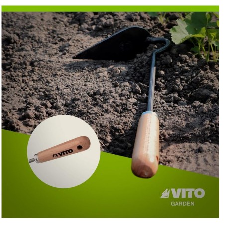 Binette de jardin Inox et Fer forgés à la main Manche bois VITO