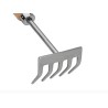 Rateau de jardin 5 dents Manche bois Inox et Fer forgé à la main  VITO